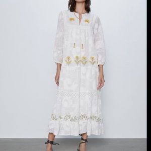 Zara embroidered dress